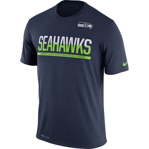 NFL Men's Seattle Seahawks Nike College Navy Team Practice Legend Performance T-Shirt